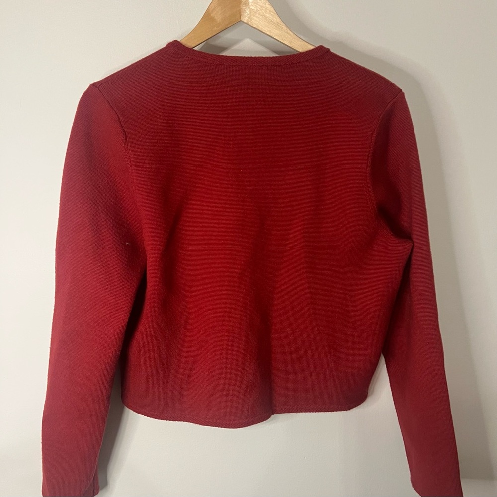 Abercrombie & Fitch Red Cropped Women’s Cardigan Gold Button Front Size L - Picture 3 of 6